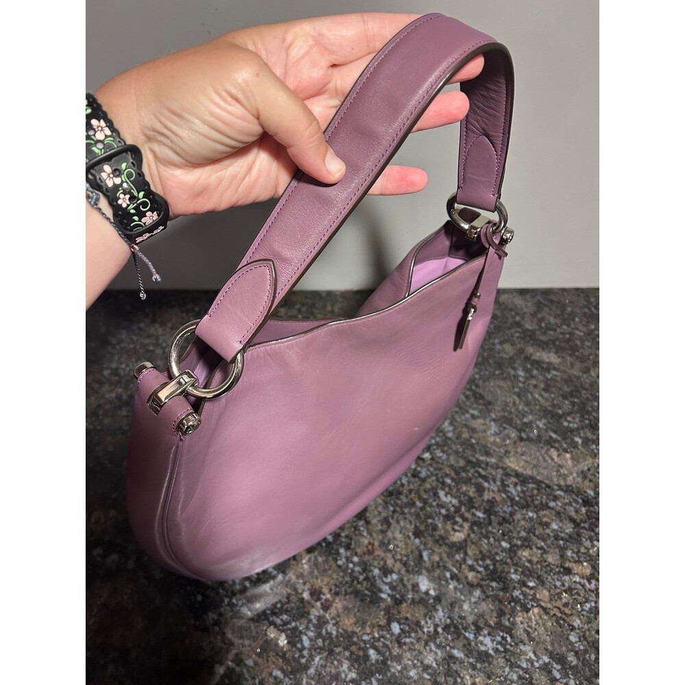 Coach Nomad Hobo Purse Purple Leather Shoulder Bag 36026 - Picture 6 of 11